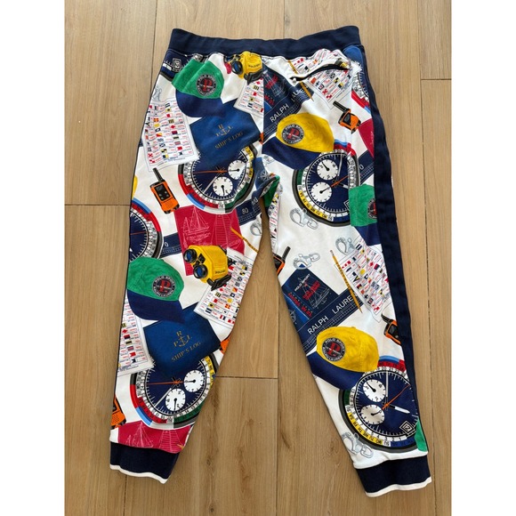 Polo Ralph Lauren Mens XL Polo Sport Yachting Nautical Print Joggers Sweatpants - Picture 4 of 8